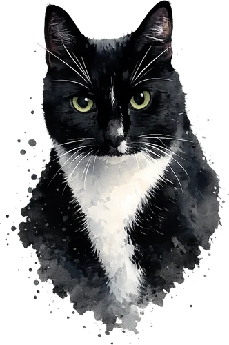 The same cat as watercolour art